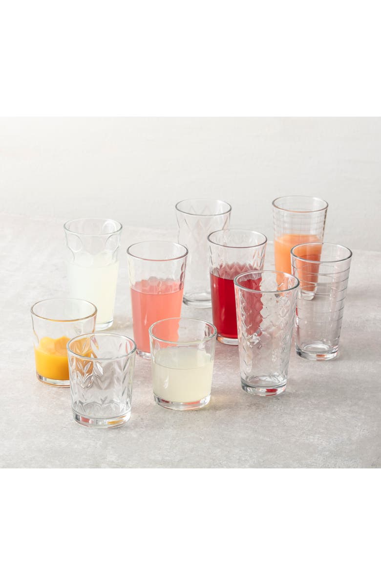 Fortessa Ornamento Mosaico Set of 12 Mixing Glasses, Alternate, color, Clear