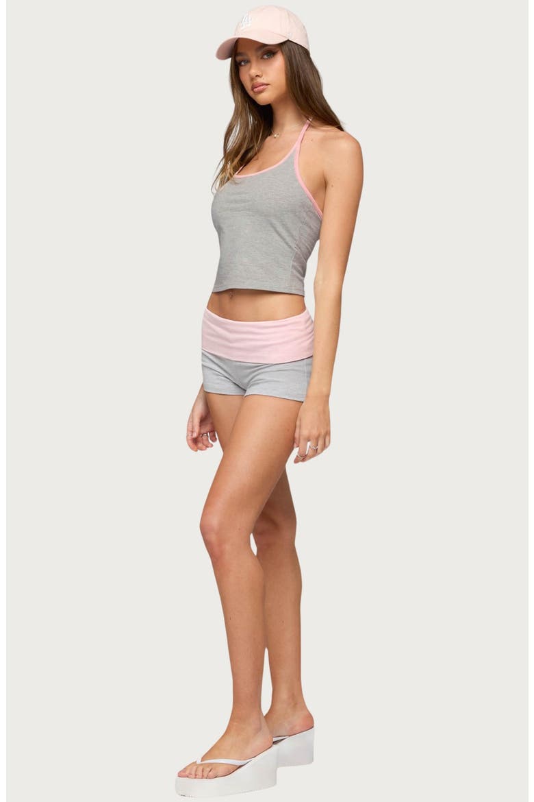 Yurie Contrast Halter Top, Alternate, color, GRAY-MELANGE