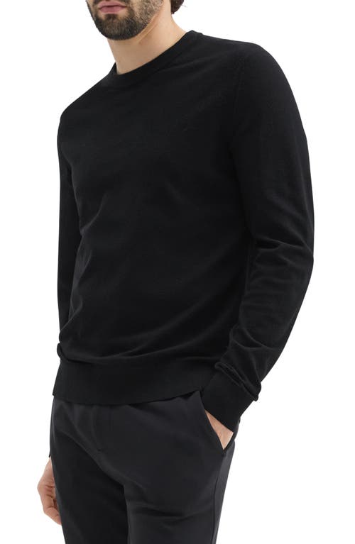 Theory Textured Crewneck Sweater In Black