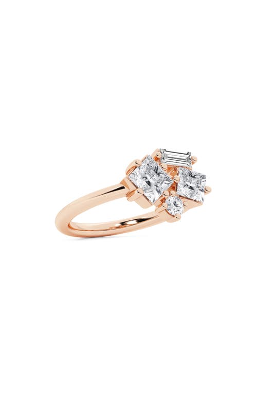 Badgley Mischka Collection Mixed Diamond Cluster Ring In Pink