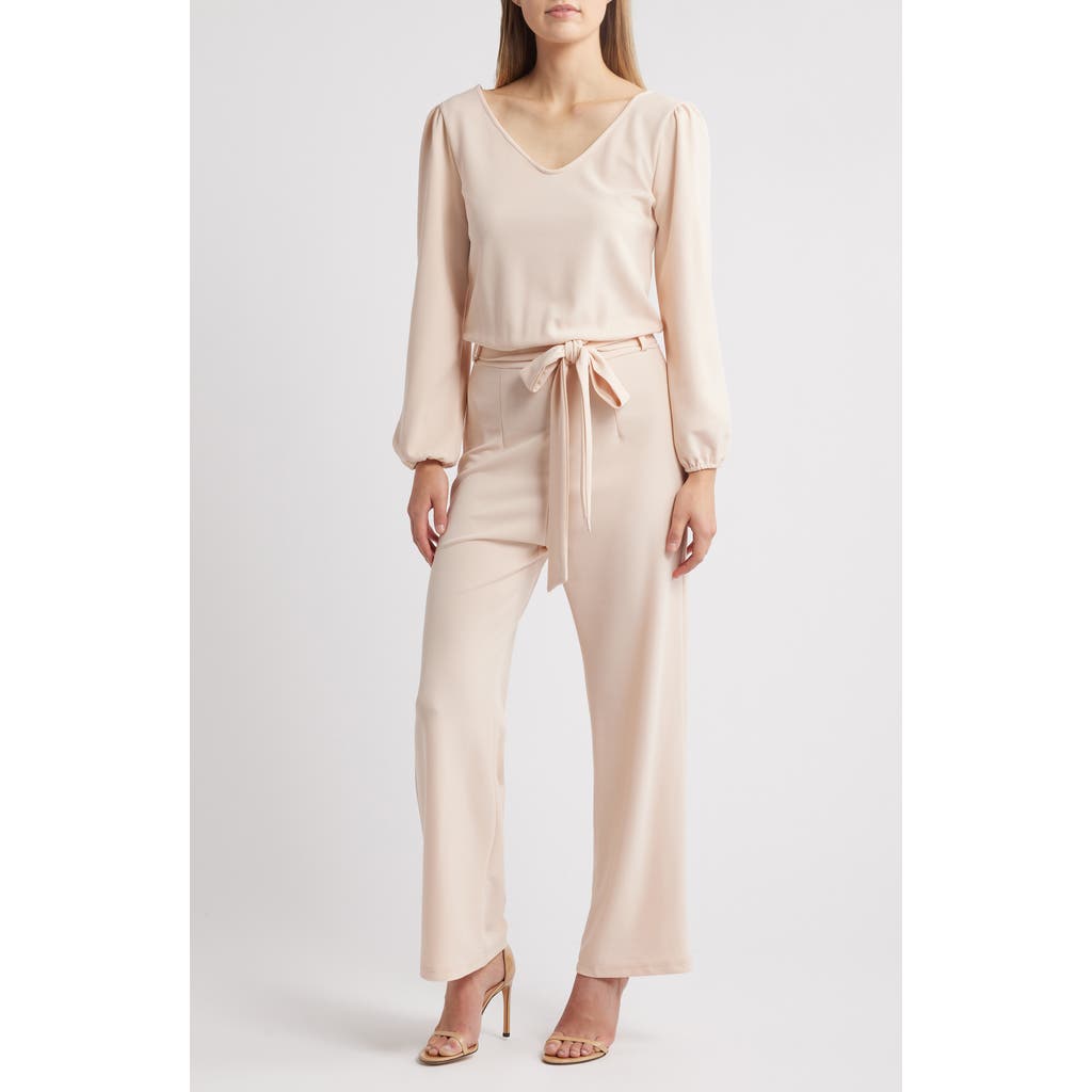 NIKKI LUND Aileen Long Sleeve Jumpsuit in Beige  product