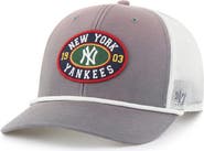 '47 Men's '47 Gray/White New York Yankees Tide Sweep Rope Trucker Adjustable Hat