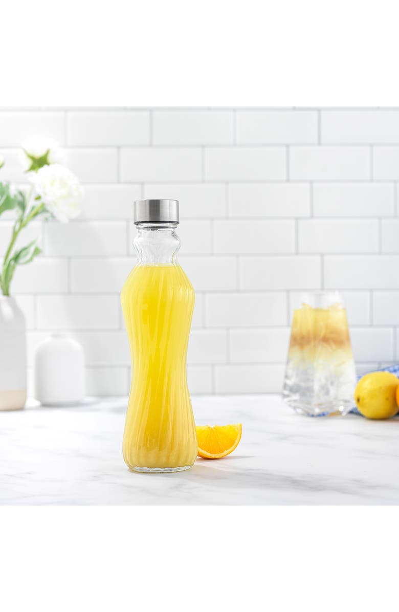 JoyJolt Spring Fluted Glass Bottles - Set of 6, Alternate, color, 