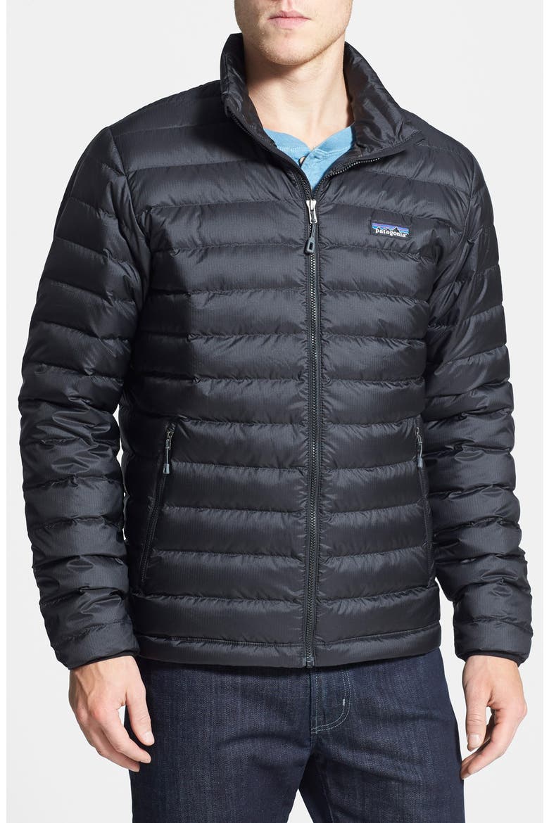 Water Repellent Down Jacket, Main, color, BLACK/ BLACK