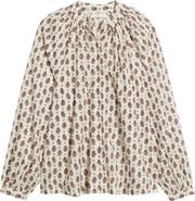 DÔEN Julienne Paisley Print Organic Cotton Button-Up Shirt