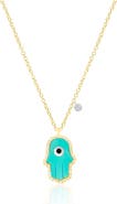 Meira T Hamsa Hand Pendant Necklace