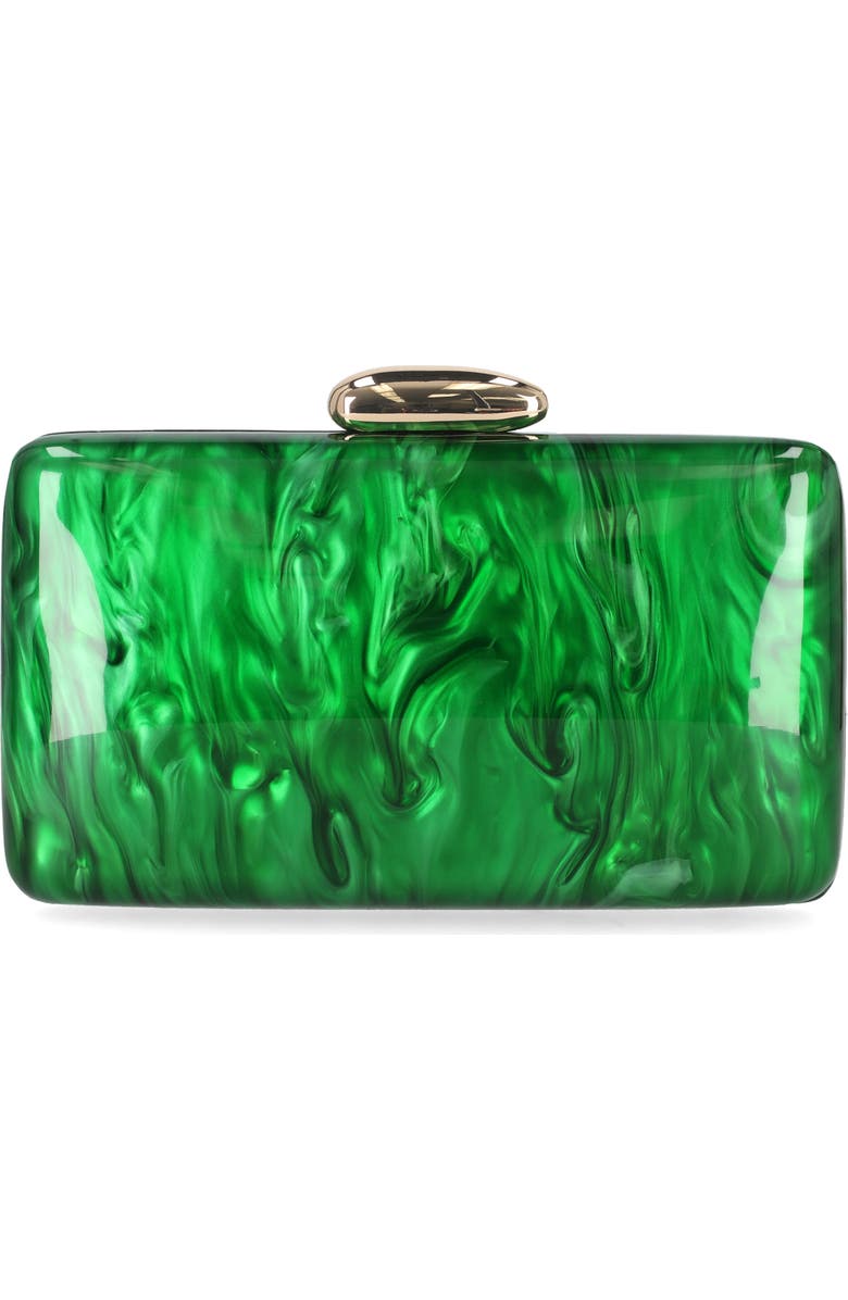 Jessica McClintock June Minaudière Clutch, Main, color, Green