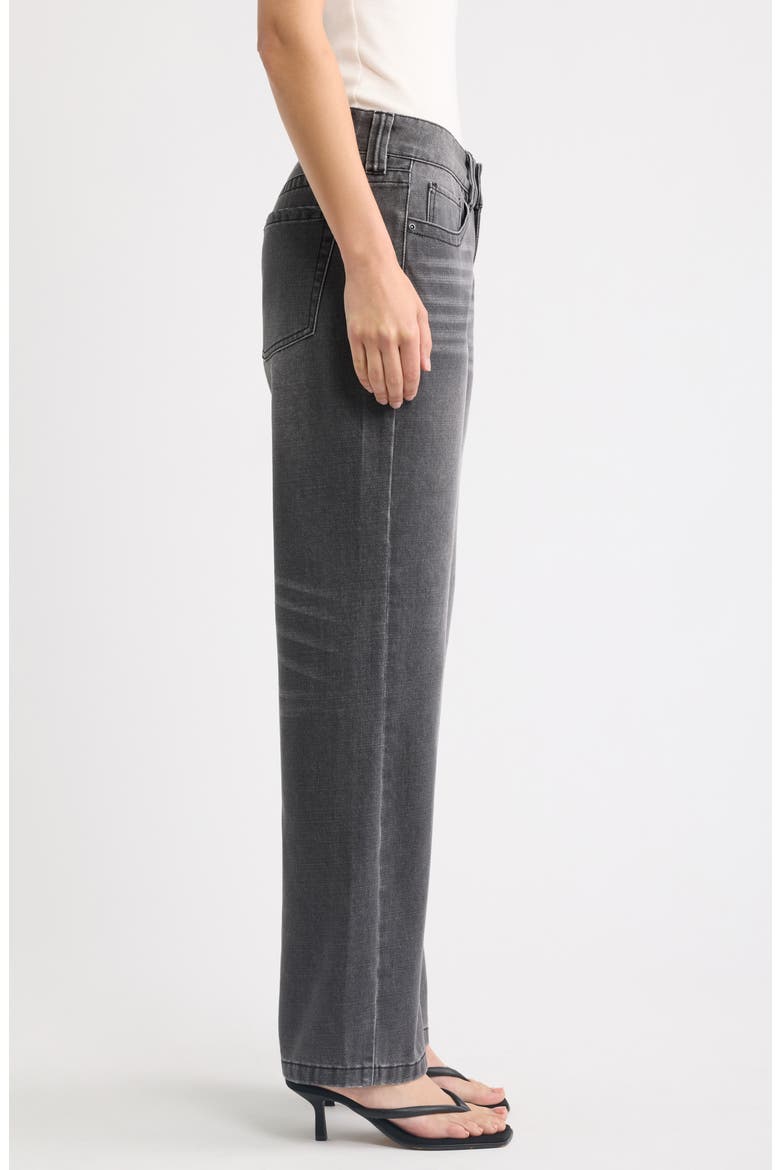 Forward Seam Low Rise Relaxed Straight Jeans, Alternate, color, BLACK WASH