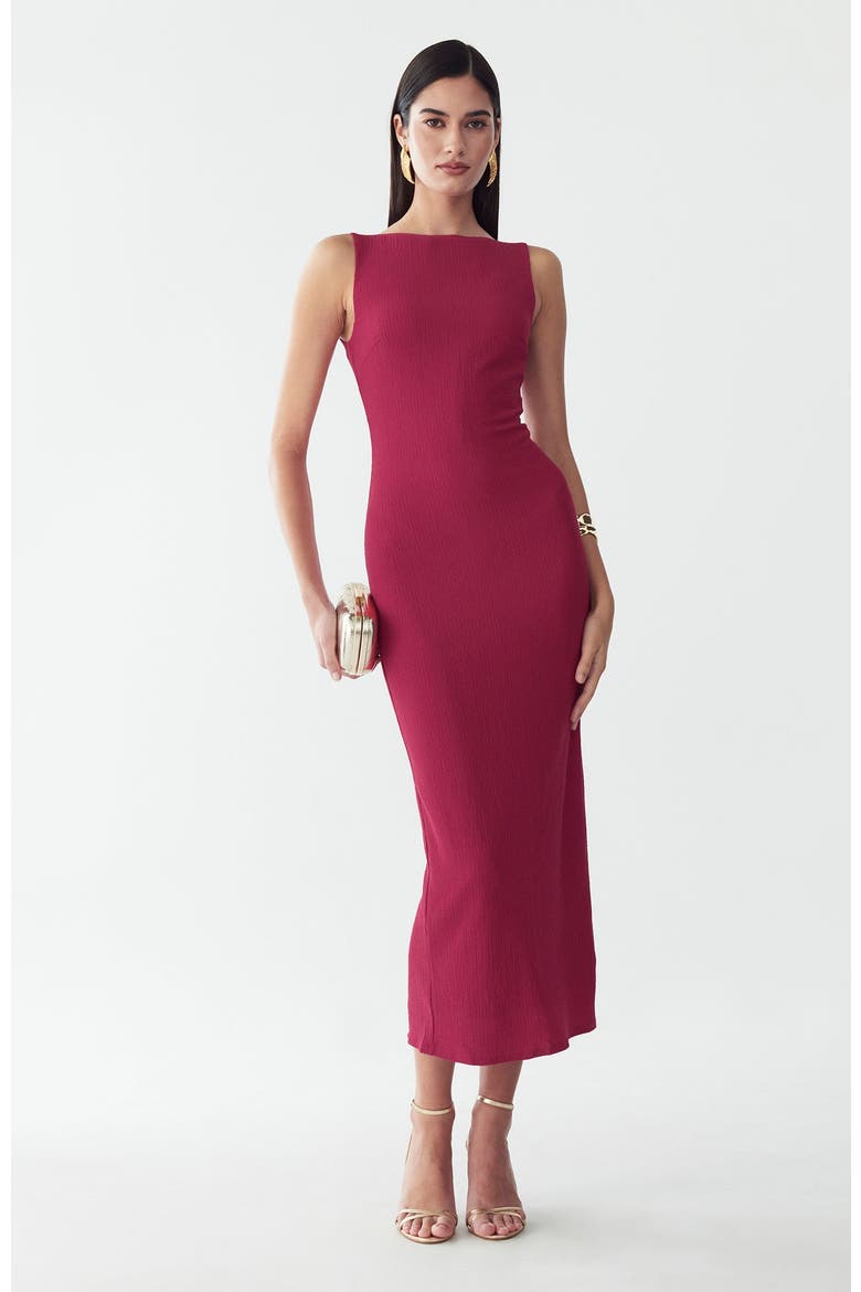 Suny Midi Dress, Alternate, color, Raspberry