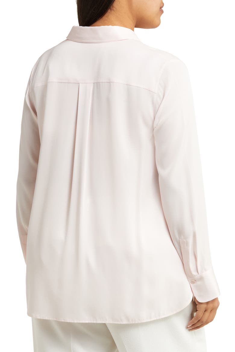 Stretch Silk Button-Up Shirt, Alternate, color, ROSEWATER