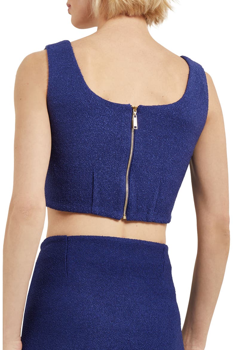 Sleeveless Bouclé Crop Top, Alternate, color, STARRY NIGHT BLUE