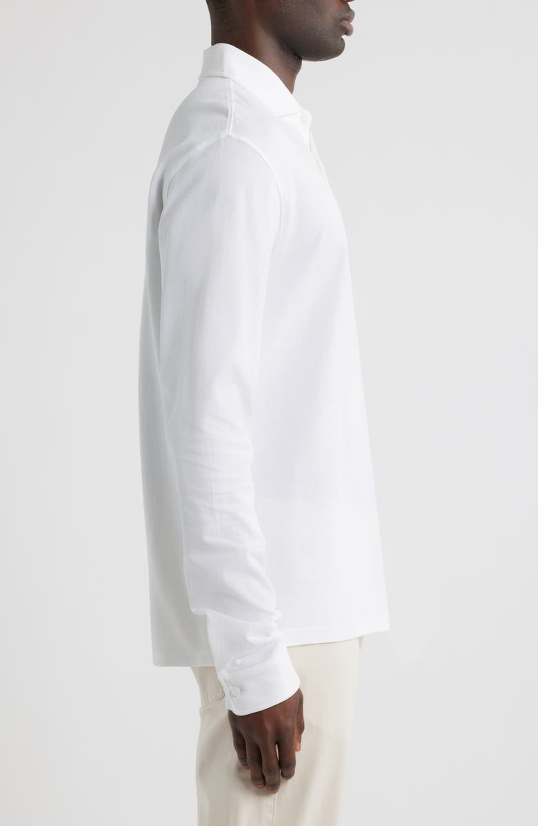 Peter Millar Everyday Piqué Long Sleeve Pocket Polo, Alternate, color, White