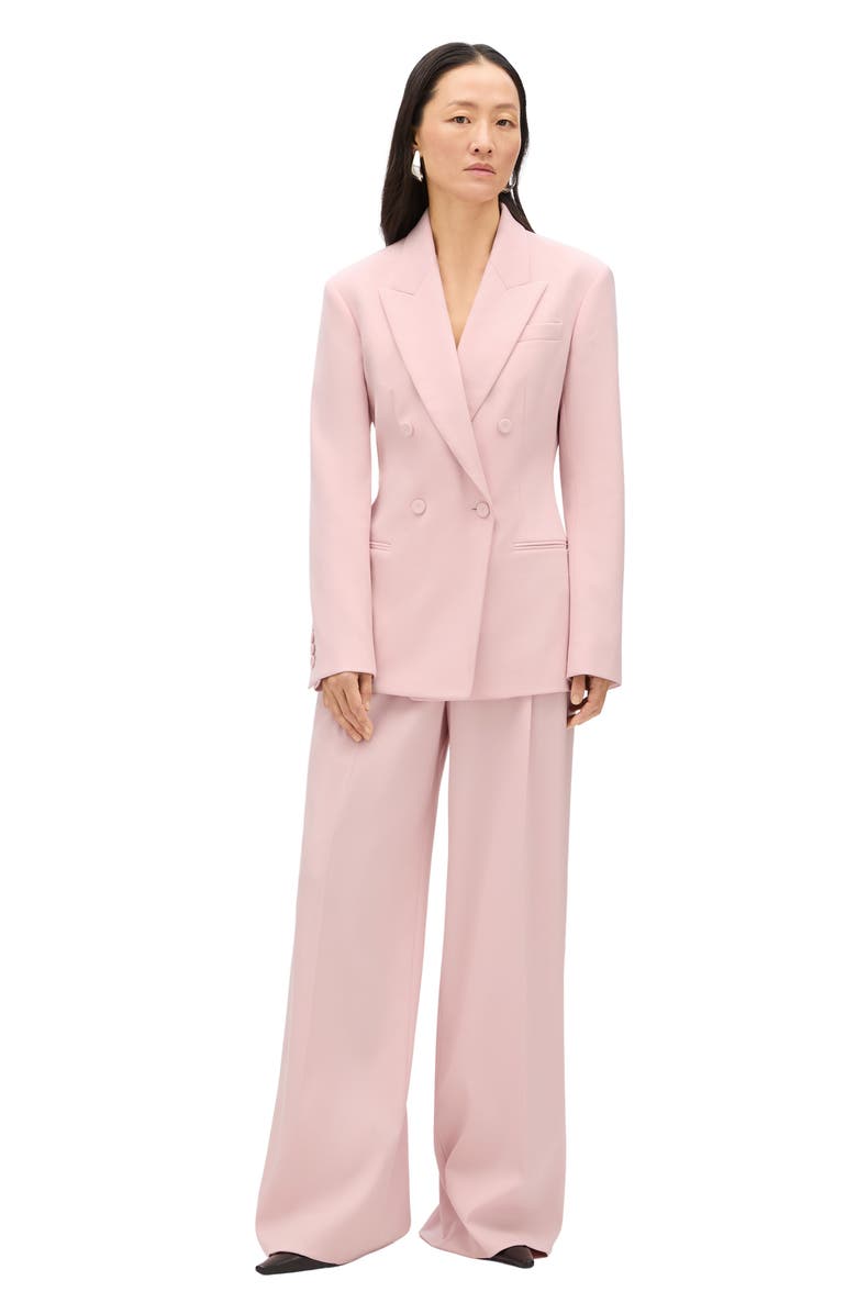 Another Tomorrow Tailored Double Breasted Jacket, Alternate, color, Lotus Pink