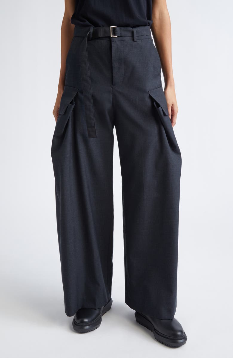 Sacai Suiting Cargo Pants, Main, color, Charcoal Gray