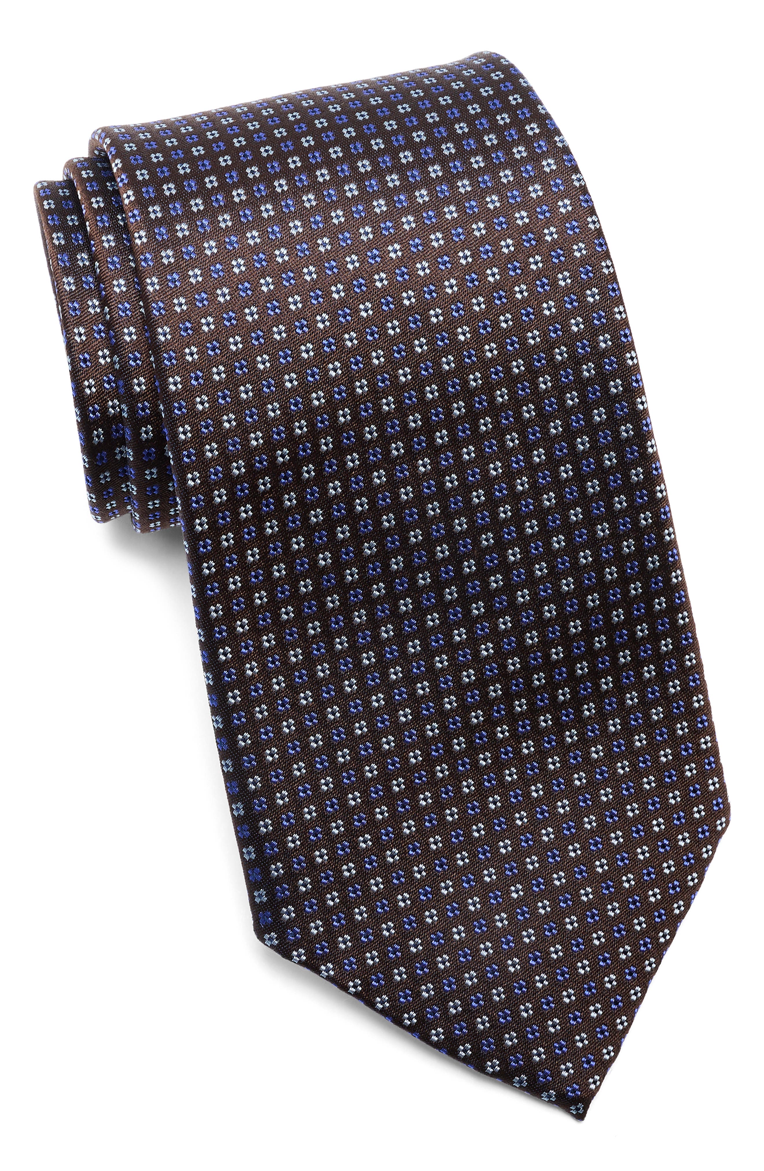 Duchamp Medallion Jacquard Silk Tie