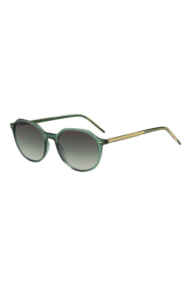 51mm Round Geometric Sunglasses, Alternate, color, GREEN