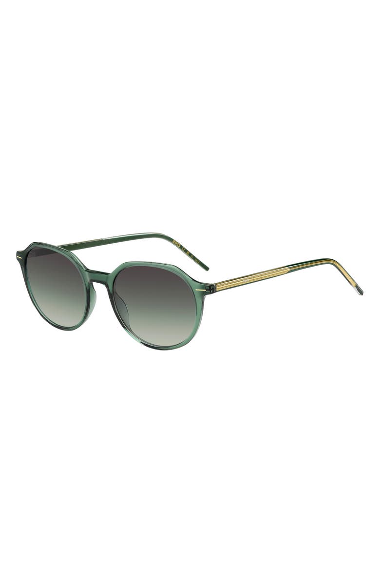 BOSS 51mm Round Geometric Sunglasses, Alternate, color, Green