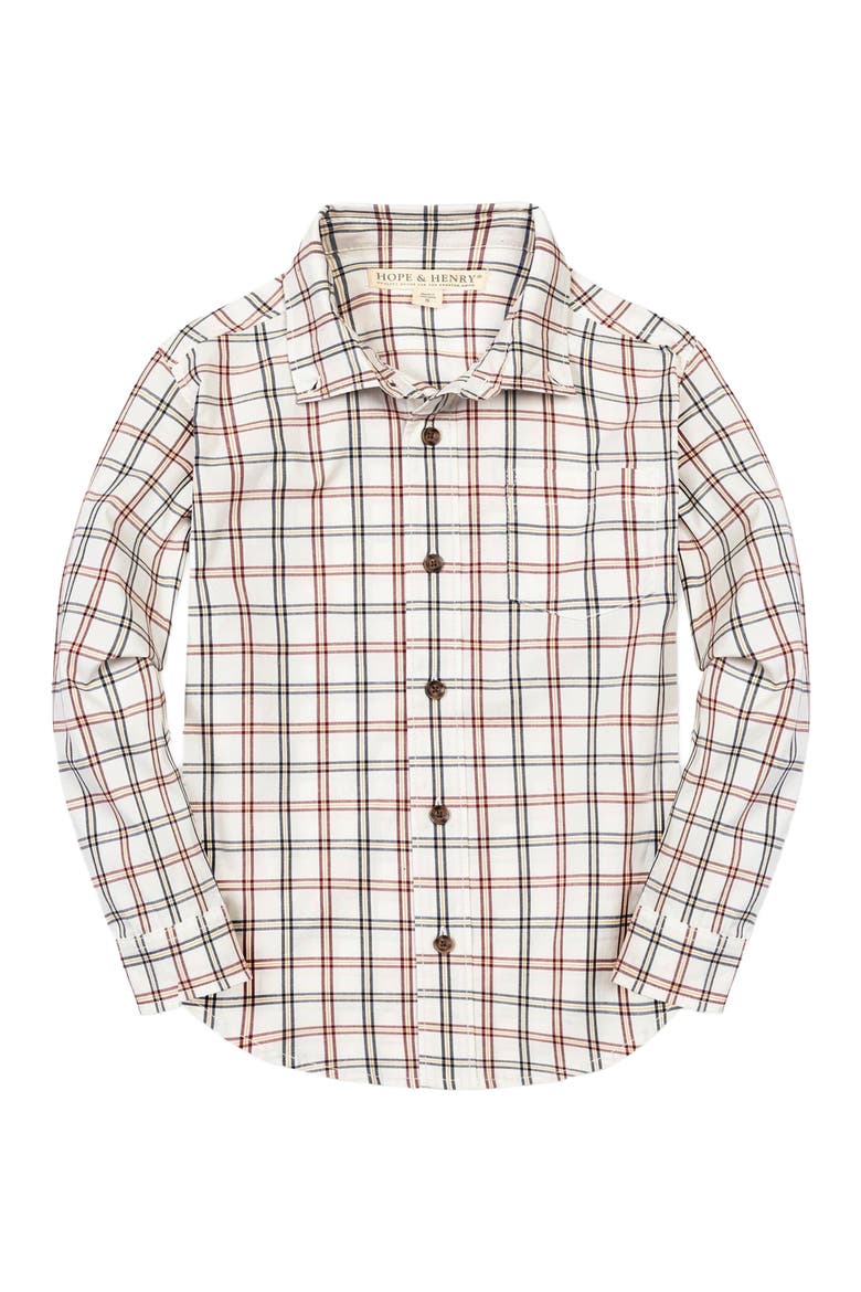 Baby Boys' Organic Stretch Poplin Shirt, Infant, Main, color, Homeroom Check