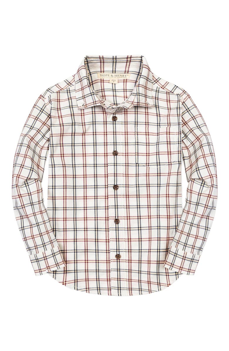 Hope & Henry Baby Boys' Organic Stretch Poplin Shirt, Infant, Main, color,