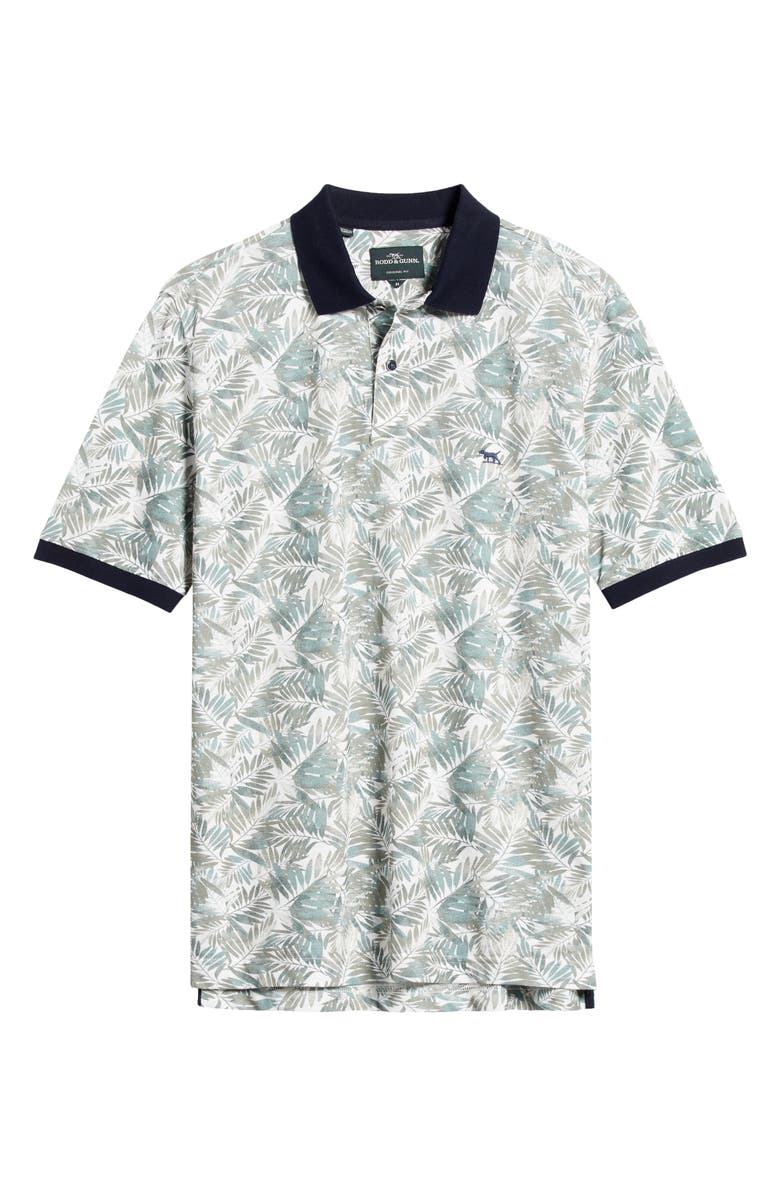 Rodd & Gunn Arundel Original Fit Frond Print Tipped Cotton Polo, Alternate, color,
