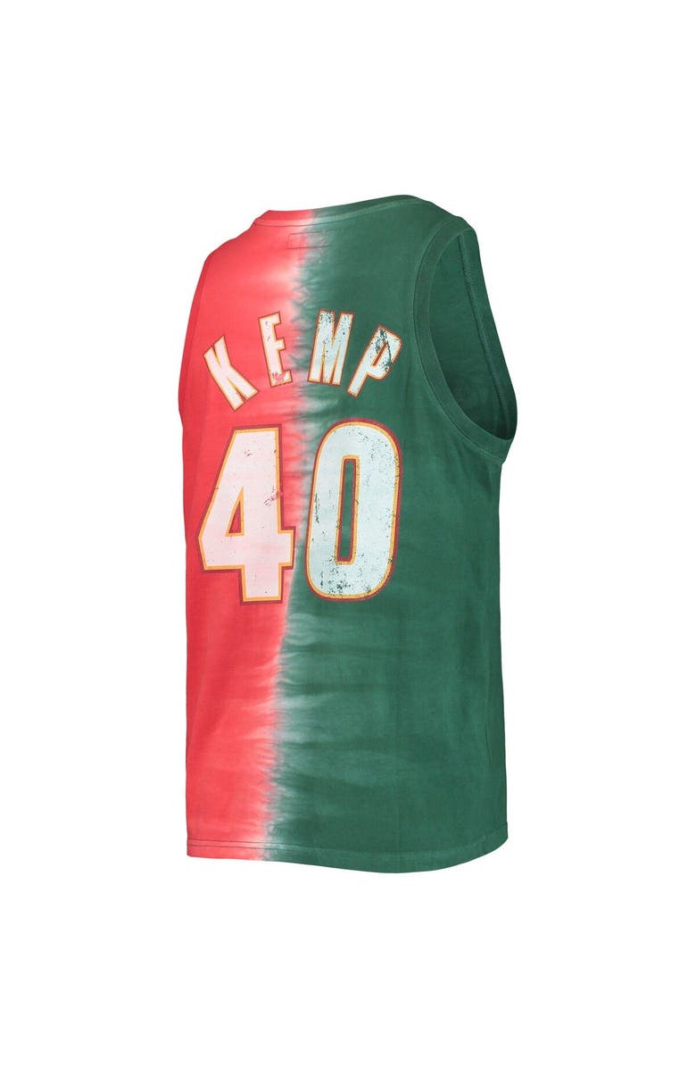 Mitchell & Ness Men's Mitchell & Ness Shawn Kemp Green/Red Seattle SuperSonics Hardwood Classics Tie-Dye Name & Number Tank Top, Alternate, color, 
