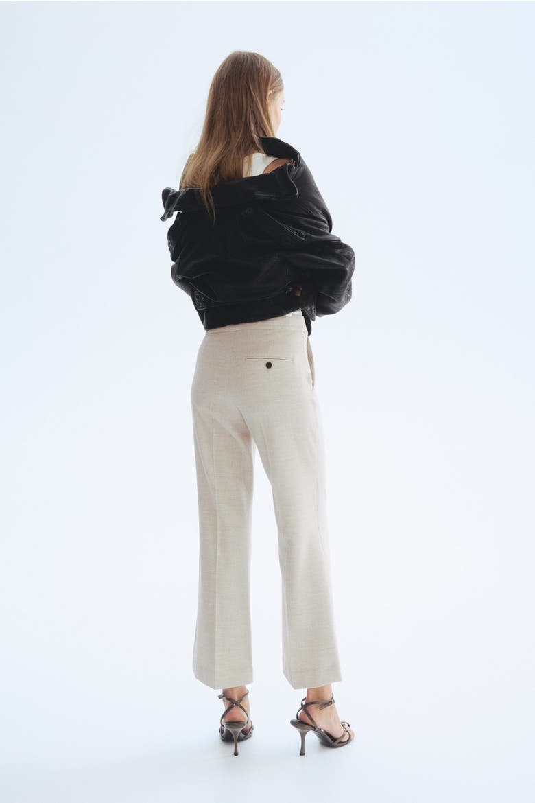 Bootcut Ankle-length Trousers, Alternate, color, Light beige