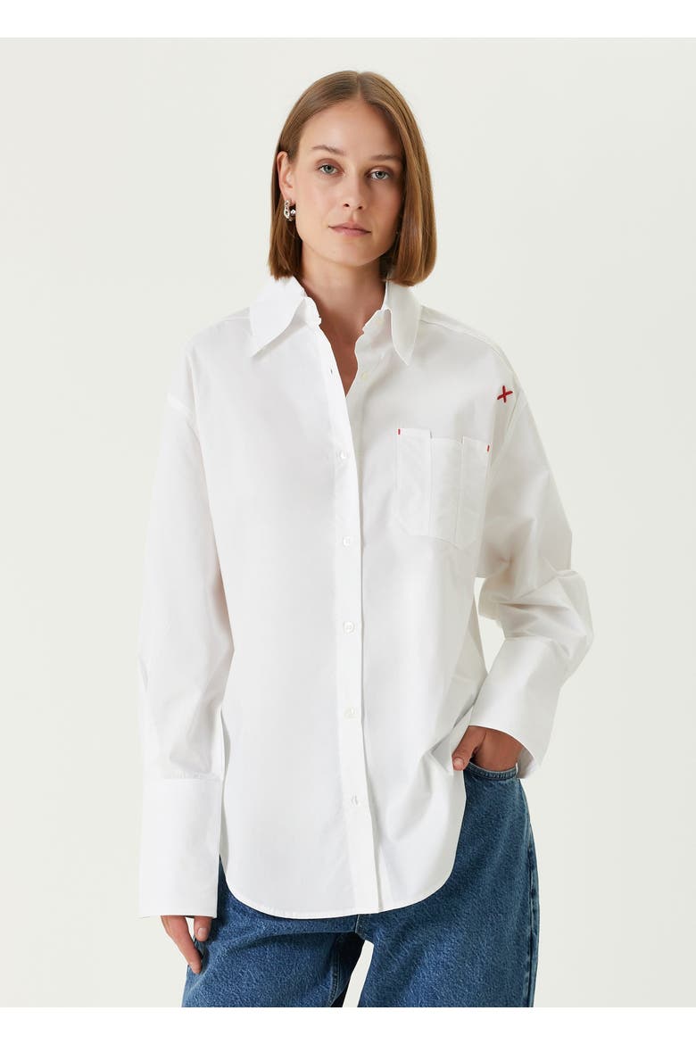 Cotton Long Sleeve Shirt, Alternate, color, White
