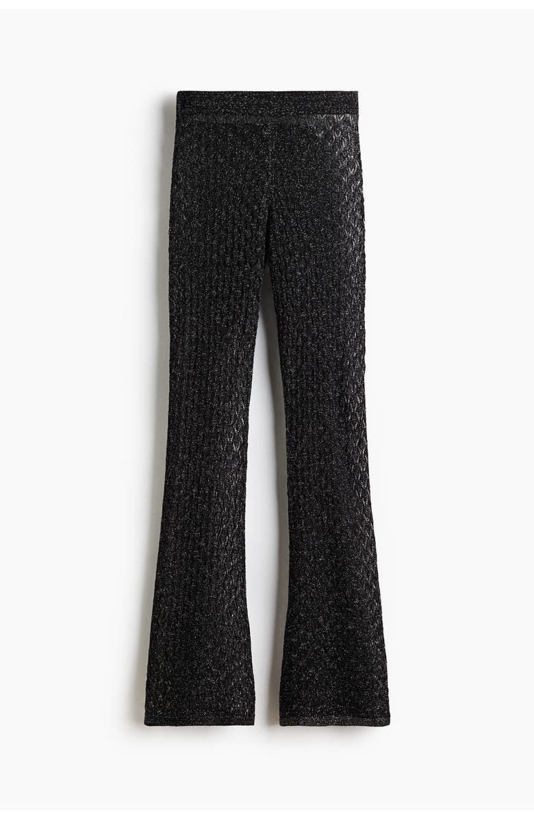 H&M Shimmering Pointelle-knit Trousers, Main, color, 