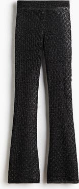 H&M Shimmering Pointelle-knit Trousers