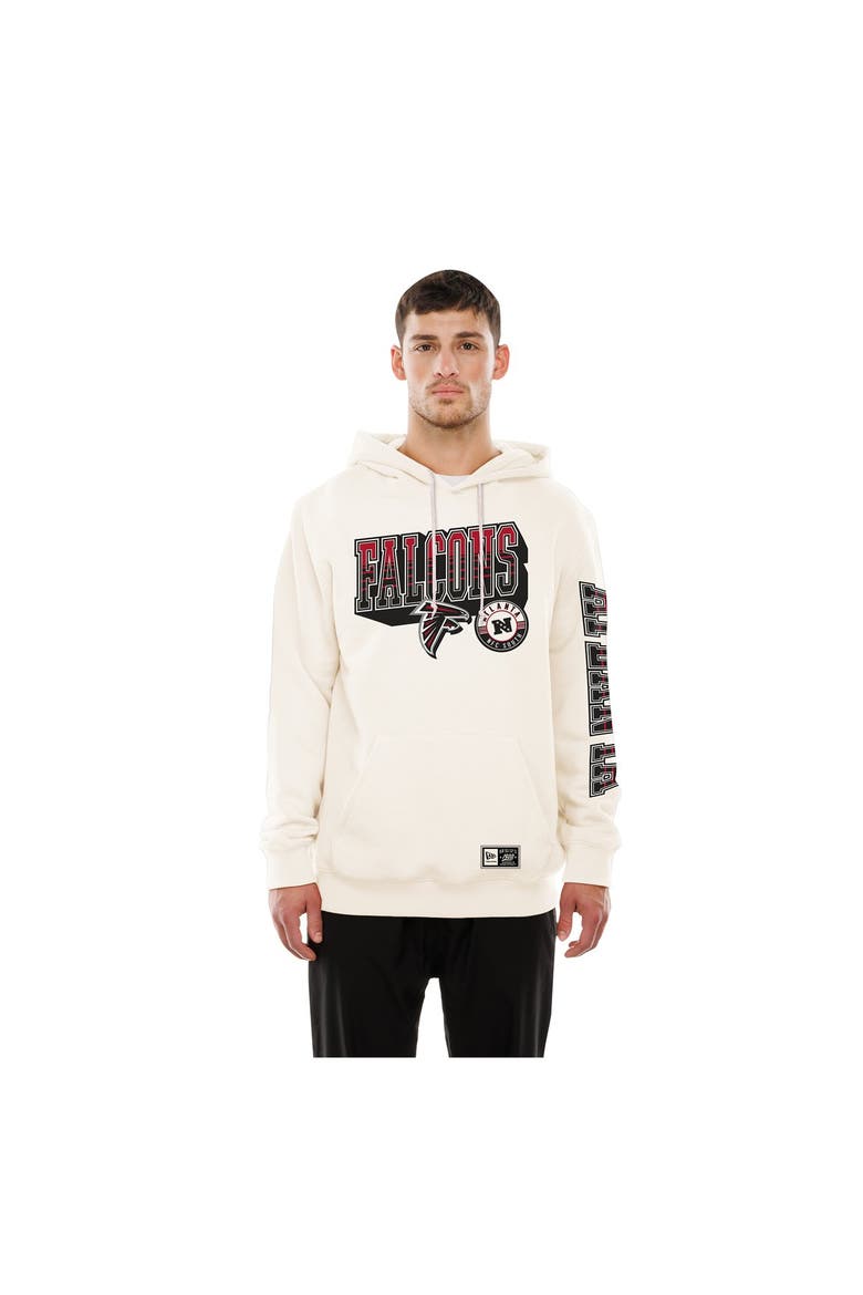 Men's New Era  Cream Atlanta Falcons Dune Dust Hoodie, Main, color, Cream