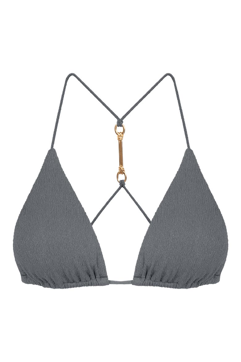 Nika T-Back Triangle Bikini Top, Alternate, color, GREY