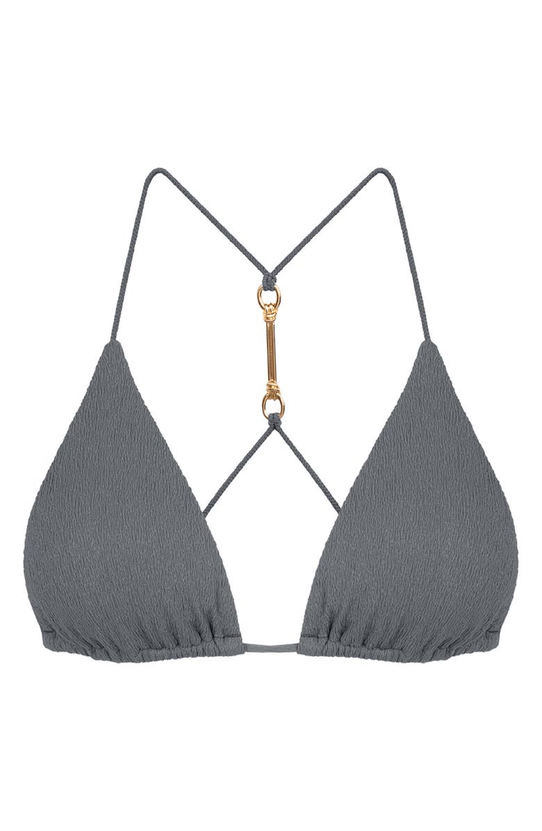 ViX Paula Hermanny Nika T-Back Triangle Bikini Top, Alternate, color, Grey