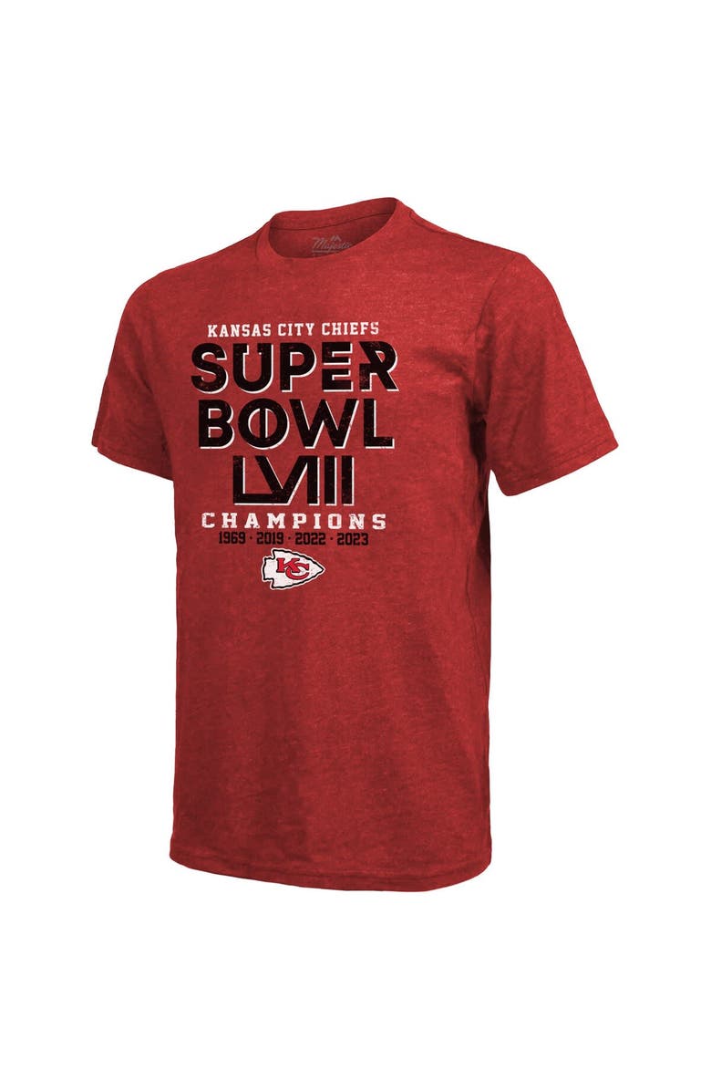 Majestic Threads Men's Majestic Threads Red Kansas City Chiefs Super Bowl LVIII Champions Tri-Blend T-Shirt, Alternate, color, 