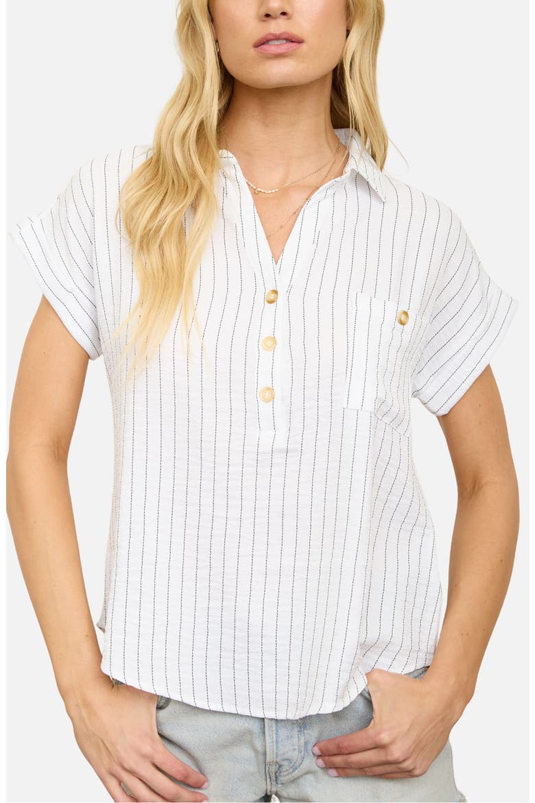 Stripe Pocket Shirt, Main, color, WHITE