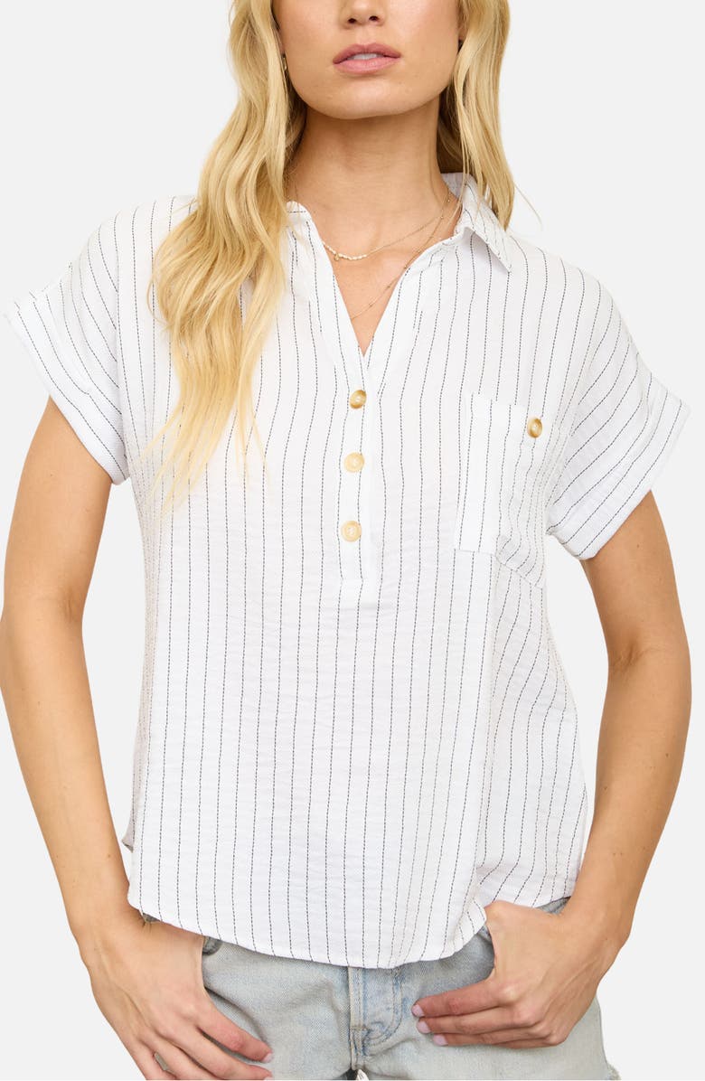 Blu Pepper Stripe Pocket Shirt, Main, color, White