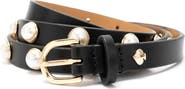 Kate Spade New York faux pearl stud leather belt