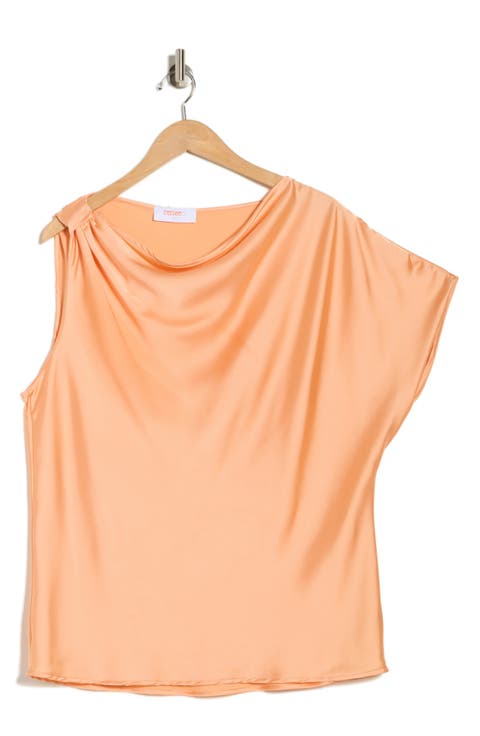 Asymmetric Satin Top (Plus)