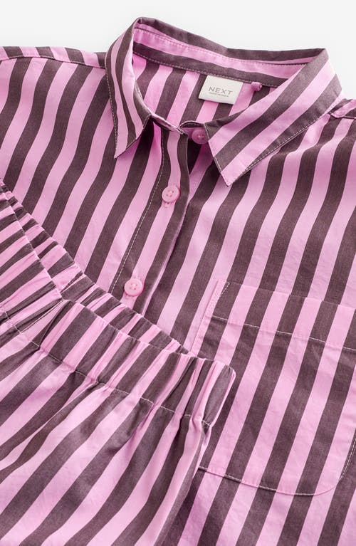 NEXT NEXT KIDS' STRIPE COTTON BUTTON-UP SHIRT & PANTS SET