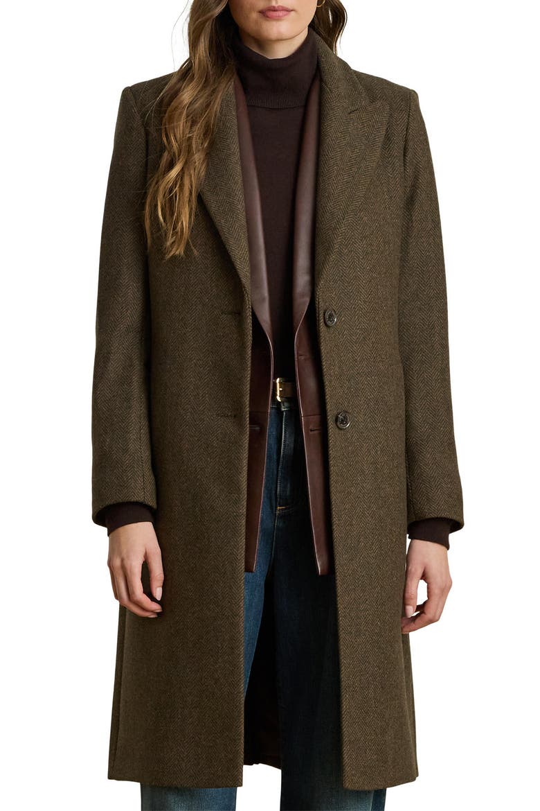 Peak Lapel Coat, Alternate, color, LODEN BROWN