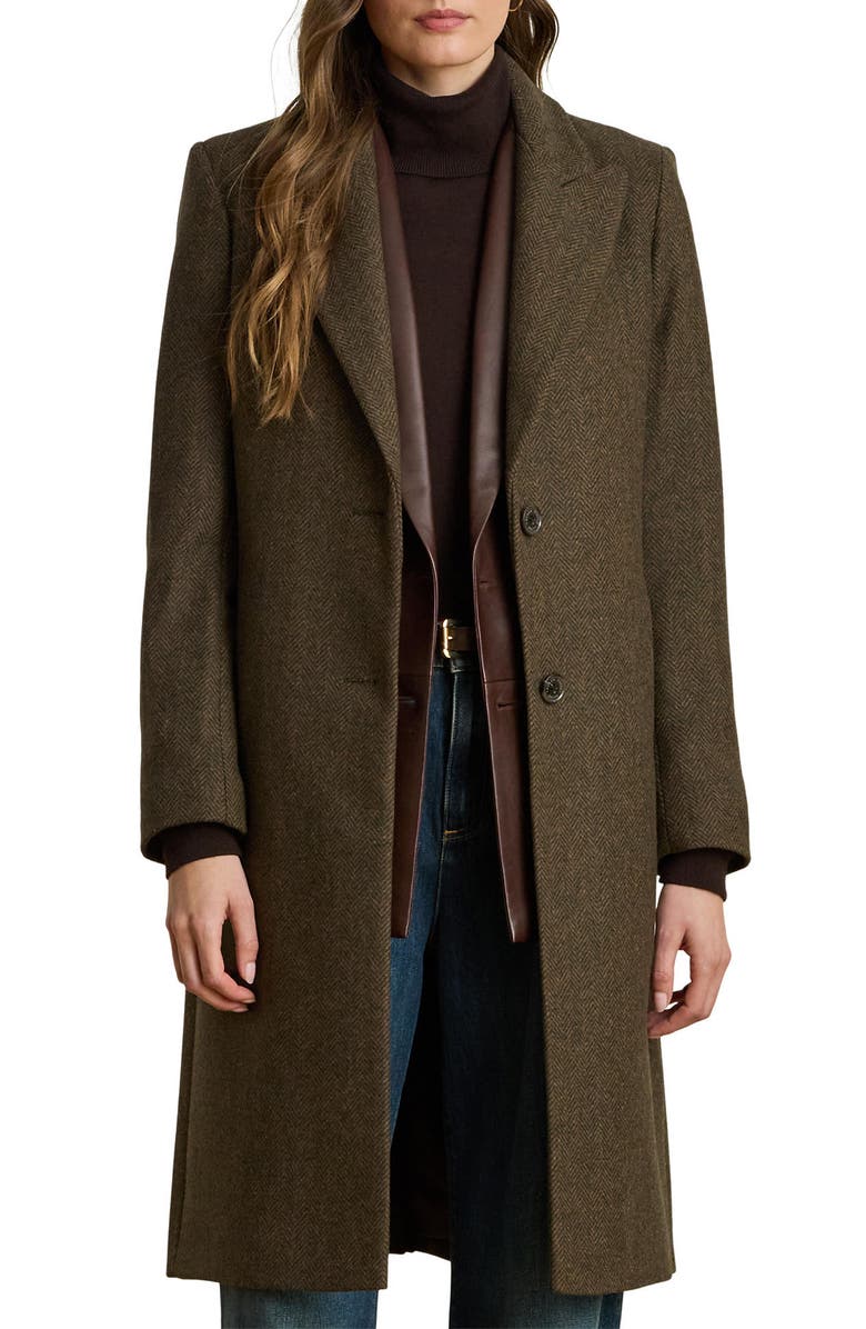 Lauren Ralph Lauren Peak Lapel Coat, Alternate, color,