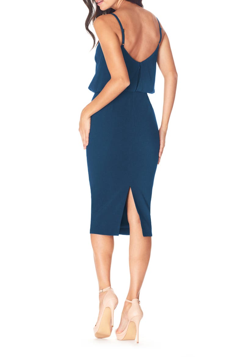 Alondra Blouson Sheath Dress, Alternate, color, PEACOCK BLUE