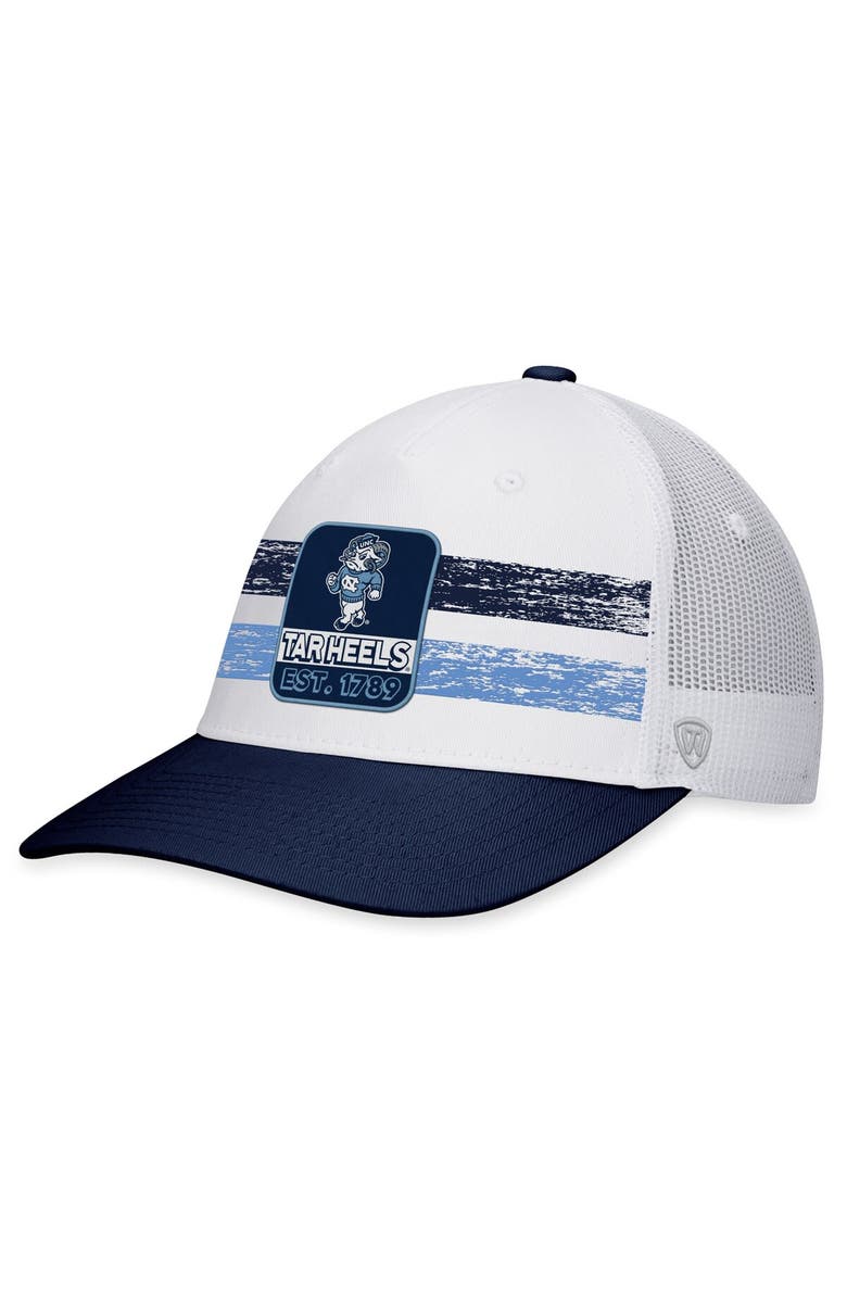 TOP OF THE WORLD Men's Top of the World White/Navy North Carolina Tar Heels Retro Fade Snapback Hat, Main, color, White