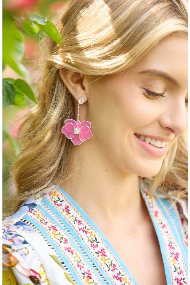 New York Botanical Garden® Orchid Statement Earrings, Alternate, color, Pink