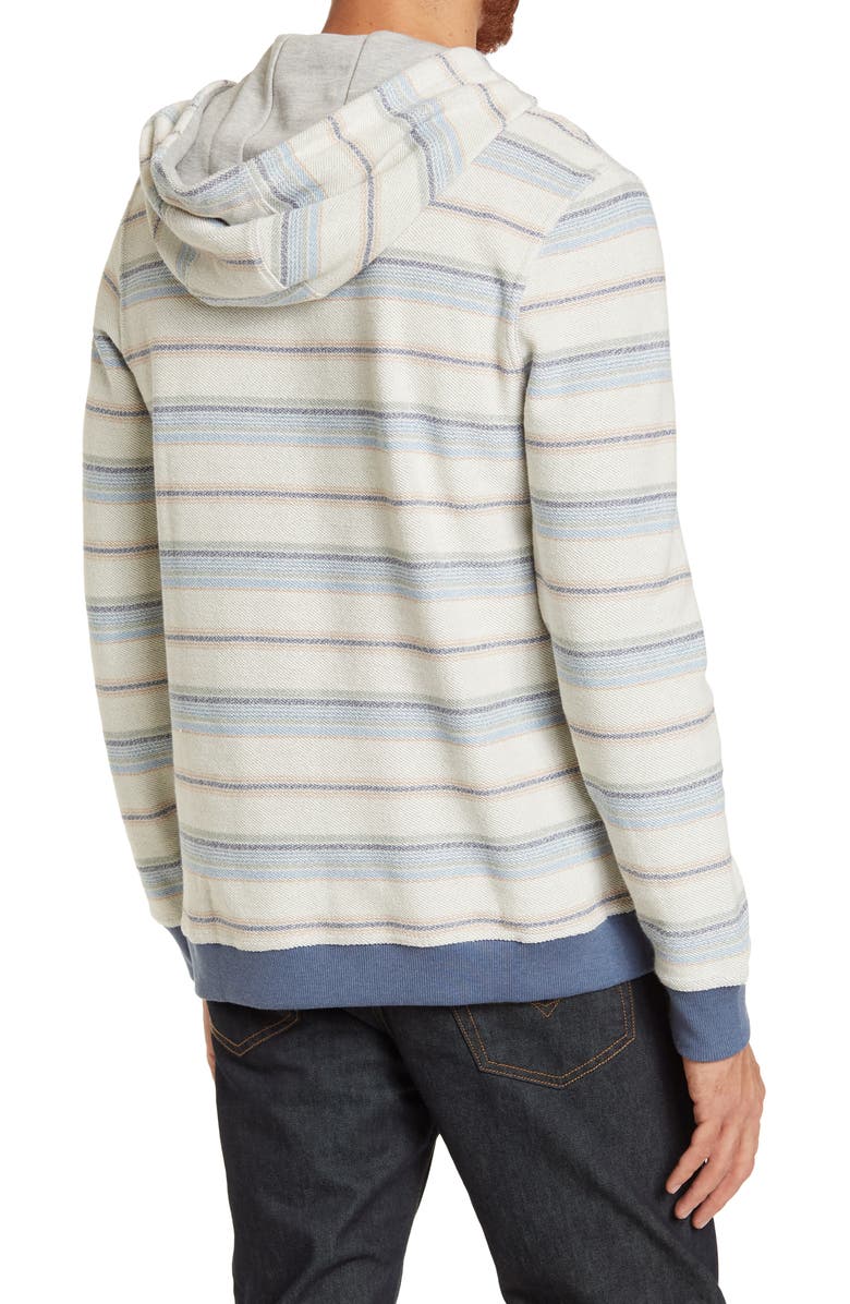 FLAG AND ANTHEM Flag & Anthem Striped Henley Pullover Hoodie, Alternate, color, 