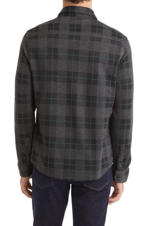 Stone Rose Dip Dye Jacquard Knit Button-up Shirt In Gray