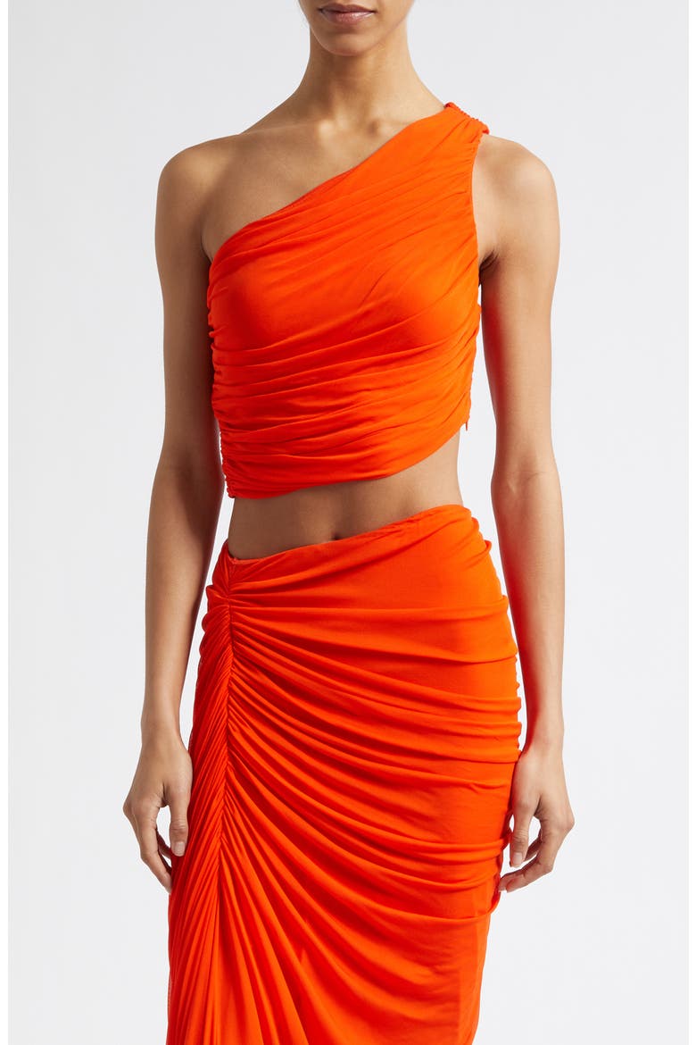 Cleo Asymmetric Crop Top, Main, color, ORANGE CRUSH