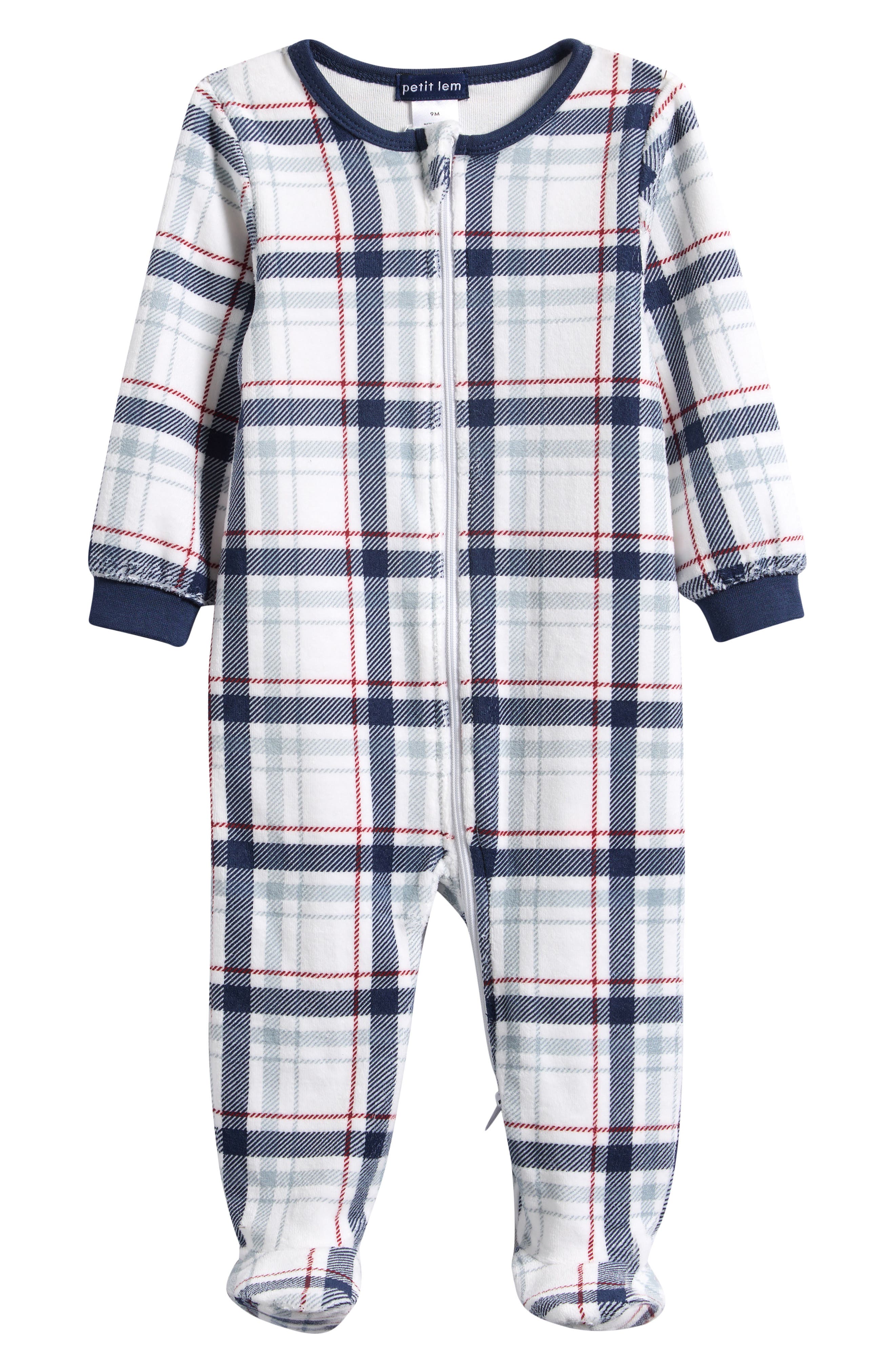 Petit Lem Print Velour Footie