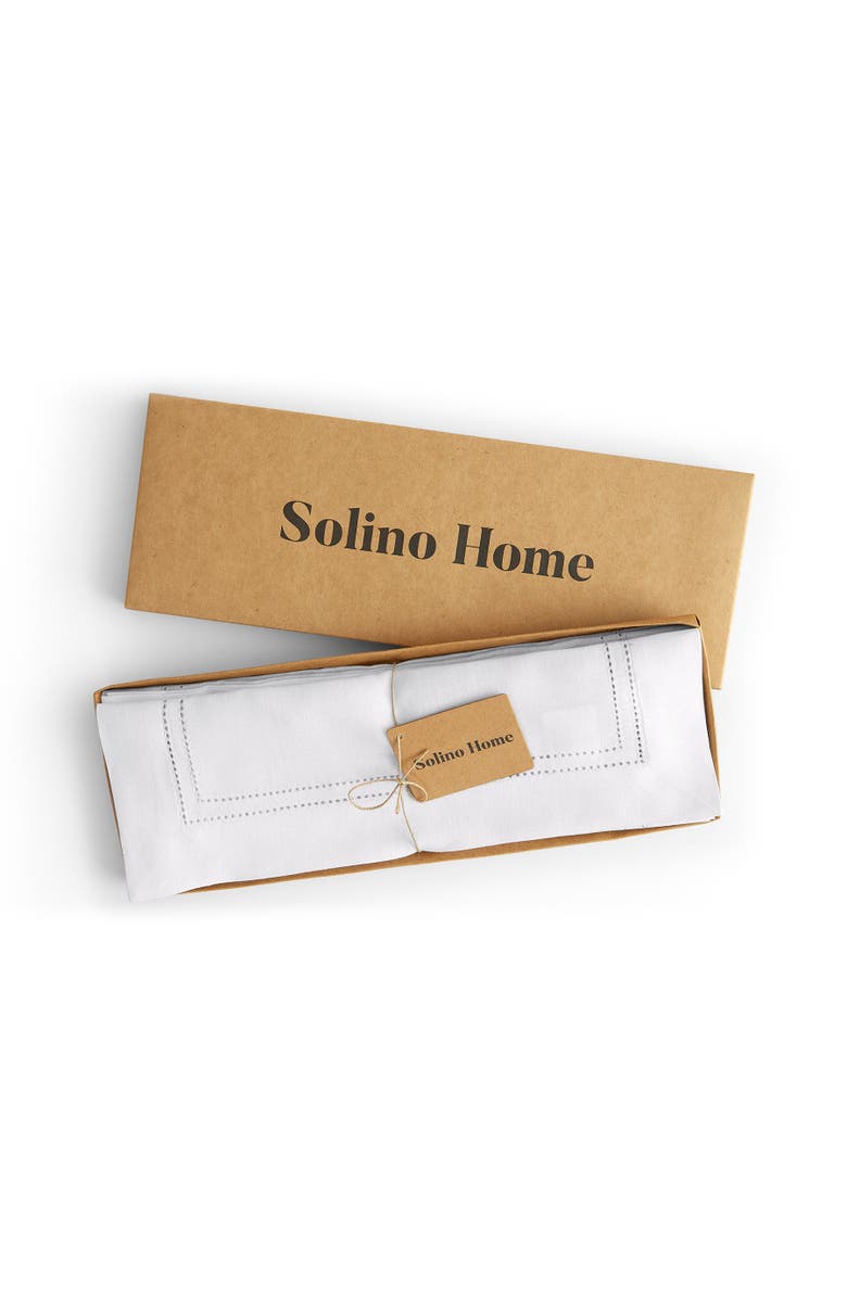 Solino Home Linen Placemats - Linen Double Hemstitch, 14" x 19", Alternate, color, White