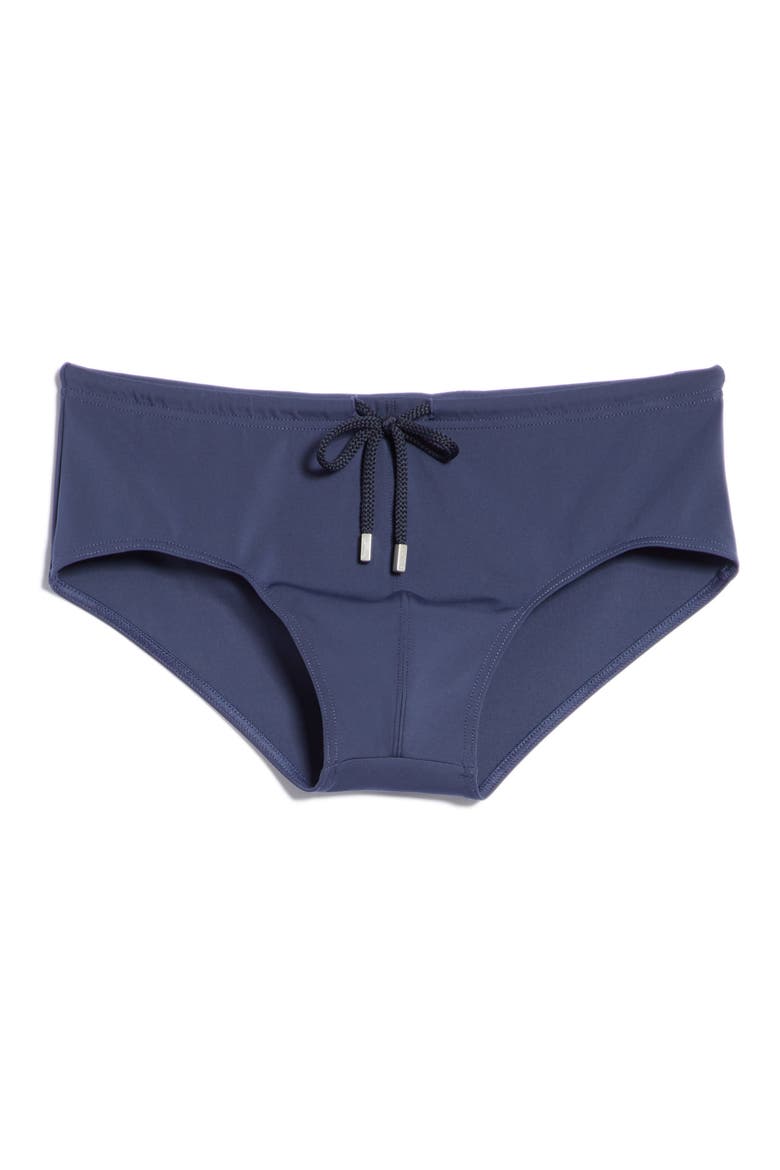 Men's Solid Fitted Swim Brief, Alternate, color, BLUE