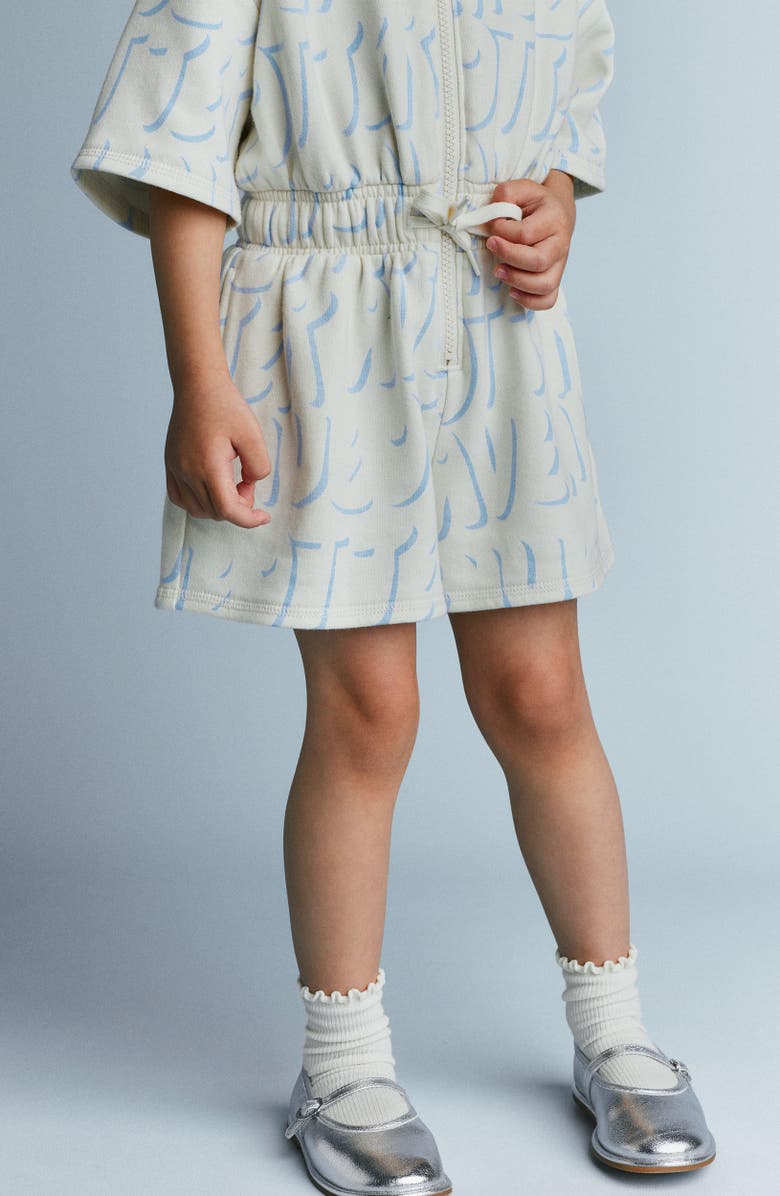 OTTER AVENUE Kids' Logo Print Cotton Blend Romper, Alternate, color, Wishbone Print